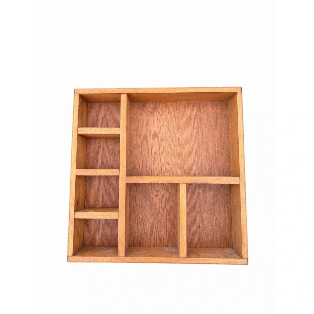 Vintage 90's Granny Core Boho Wood Wall Display Trinket Shadow Box Shelf 20x20